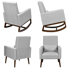 Load image into Gallery viewer, 2-in-1 Fabric Upholstered Rocking Chair with Pillow-Light Gray