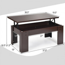 Load image into Gallery viewer, Lift Top Coffee Pop-UP Cocktail Table-Brown