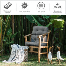 Load image into Gallery viewer, 22" x 44" Tufted Outdoor Patio Chair Seating Pad-Gray