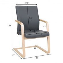 Load image into Gallery viewer, PU Leather Armrest Upholstered Dining Chair with Wood Leg
