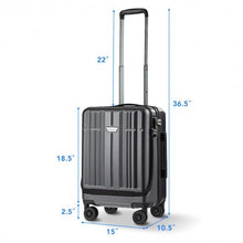 Load image into Gallery viewer, Front Pocket Luggage Business Trolley Suitcase withTSA Locks-Black