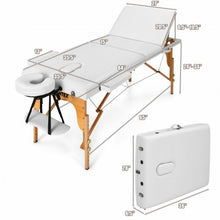 Load image into Gallery viewer, 3 Fold 84" L Portable Adjustable Massage Table with Carry Case