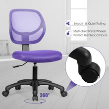 Load image into Gallery viewer, Low-back Computer Task Office Desk Chair with Swivel Casters-Purple