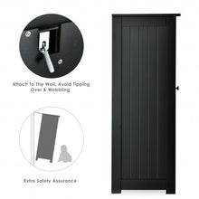 Load image into Gallery viewer, Bathroom Floor Cabinet Side Storage Cabinet with 3 Drawers and 1 Cupboard-Black