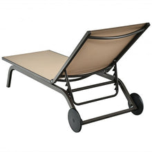 Load image into Gallery viewer, Aluminum Fabric Outdoor Patio Lounge Chair with Adjustable Reclining -Brown