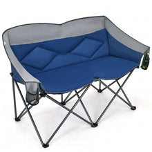 Load image into Gallery viewer, Folding Camping Chair with Bags and Padded Backrest-Blue