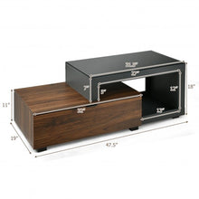 Load image into Gallery viewer, Modern Chic Glass Top Cocktail Coffee Table with Storage Cabinet