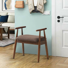 Load image into Gallery viewer, Solid Rubberwood Frame Upholstered Shoe Bench