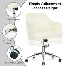 Load image into Gallery viewer, Modern Fluffy Faux Fur Vanity Office Chair for Teens Girls-Beige