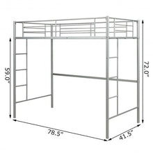 Load image into Gallery viewer, Metal Twin Loft Ladder Beds-Silver