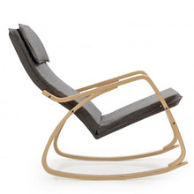 Load image into Gallery viewer, Modern Bentwood Rocking Chair Fabric Upholstered Relax Rocker Lounge Chair-Gray