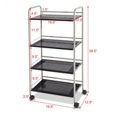 Load image into Gallery viewer, 4 Tiers Rolling Cart Storage Display Rack