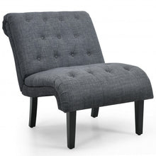 Load image into Gallery viewer, Upholstered Tufted Lounge Chair with Wood Leg-Dark Gray