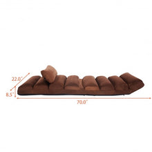 Load image into Gallery viewer, Folding Lazy Sofa Chair Stylish Sofa Couch Beds Lounge Chair W/Pillow-coffee