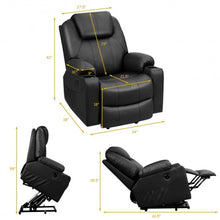 Load image into Gallery viewer, Electric Power Lift Leather Massage Sofa-Black