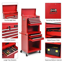 Load image into Gallery viewer, 6-Drawer Tool Chest w/ Heightening Cabinet-Red