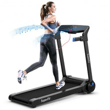 Load image into Gallery viewer, 3HP Folding Electric Treadmill Running Machine with Bluetooth Speaker-Blue