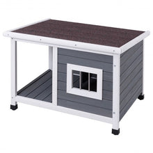 Load image into Gallery viewer, Wooden Pet Dog House with Shelter