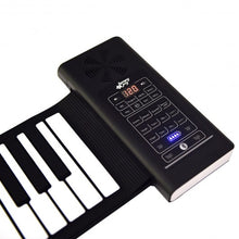 Load image into Gallery viewer, 61 Key Electronic Roll up Silicone Rechargeable Piano Keyboard-Black