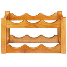 Load image into Gallery viewer, 2-Tier Bar Kitchen 6-Bottle Wine Display Holder with Wooden Tabletop