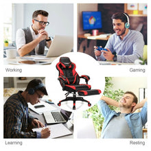 Load image into Gallery viewer, Adjustable Gaming Chair with Footrest for Home Office-Red