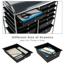 Load image into Gallery viewer, 12 Drawers Rolling Cart Storage Scrapbook Paper Organizer Bins-Black