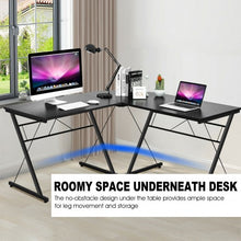 Load image into Gallery viewer, 59" L-Shaped Corner Desk Computer Table for Home Office Study Workstation-Black