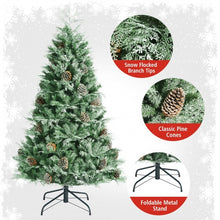 Load image into Gallery viewer, 6ft Snow Flocked Artificial Christmas Tree with 715 Glitter PE and PVC Tips