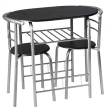 Load image into Gallery viewer, 3 pcs Home Kitchen Bistro Pub Dining Table 2 Chairs Set- Silver
