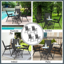 Load image into Gallery viewer, Set of 4 Folding Sling Chairs with Armrest