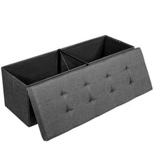 Load image into Gallery viewer, Fabric Folding Storage with Divider Bed End Bench-Dark Gray