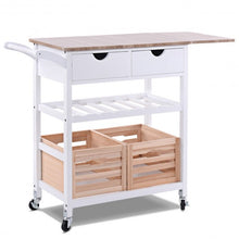 Load image into Gallery viewer, Rolling Kitchen Island Trolley Cart with Wine Shelf