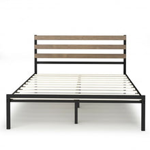 Load image into Gallery viewer, Queen Size Metal Bed Frame Foundation with Headboard