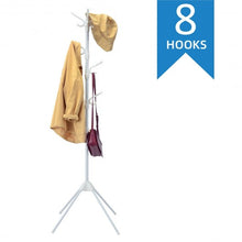 Load image into Gallery viewer, Stand Hat Coat Metal Rack with Folding Base-White