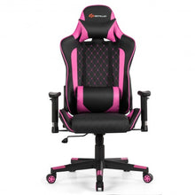 Load image into Gallery viewer, Massage Gaming Chair with Lumbar Support and Headrest-Pink