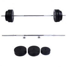 Load image into Gallery viewer, 124 lbs Lifting Exercise Curl Bar Barbell Weight Set