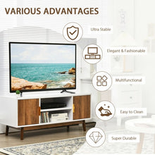 Load image into Gallery viewer, TV Stand Entertainment Media Console with 2 Storage Cabinets and Open Shelves