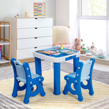Load image into Gallery viewer, Adjustable Kids Activity Play Table and 2 Chairs Set withStorage Drawer-Blue