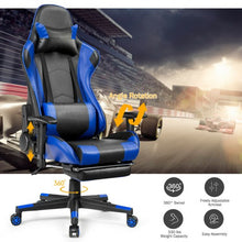 Load image into Gallery viewer, Massage Gaming Chair Reclining Racing Office Chair-Blue