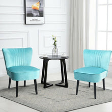 Load image into Gallery viewer, Set of 2 Armless Upholstered Leisure Accent Chair-Turquoise