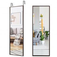 Load image into Gallery viewer, Full Length Metal Door Mirror with Adjustable Hook-Coffee