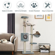 Load image into Gallery viewer, 56.5" Multi-Level Cat Tree Kitten Climbing Tower-Gray