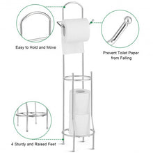 Load image into Gallery viewer, Free Standing Toilet Paper Roll Holder for Bathroom Storage