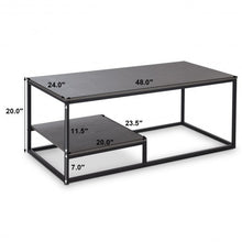 Load image into Gallery viewer, 2-Tier Cocktail Accent End Coffee Table w/ Shelf