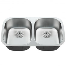 Load image into Gallery viewer, 32-1/2" Stainless Steel Double Bowl Kitchen Sink