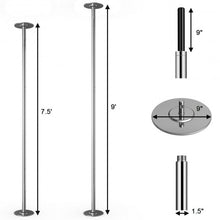 Load image into Gallery viewer, 45mm Portable Adjustable Spinning Stripper Pole