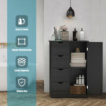 Load image into Gallery viewer, Standing Indoor Wooden Cabinet with 4 Drawers-Black