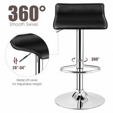 Load image into Gallery viewer, Set of 2 Adjustable PU Leather Backless Bar Stools-Black