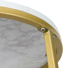 Load image into Gallery viewer, X-Shaped Marble Top Small Round Side Table End Table
