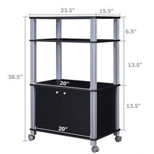 Load image into Gallery viewer, Microwave Rack Stand Rolling Storage Cart-Black